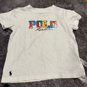 Polo by Ralph Lauren Kids White Tee with Multicolor Logo